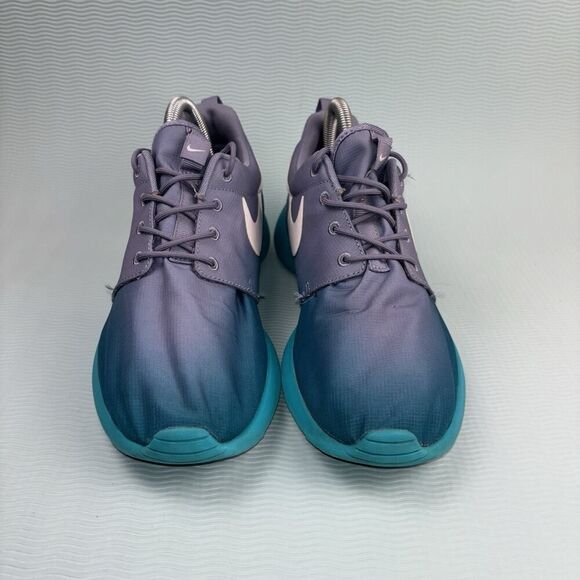 Nike Roshe Run Shoes Sneakers Women’s Size 9 599432-500 Gray Purple Teal - Picture 2 of 9